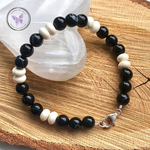 Men's Sardonyx & Magnesite Bracelet